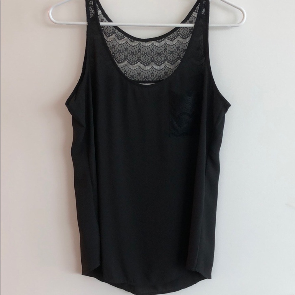 Ann Taylor LOFT Dressy Blouse Tank with Lace Detail